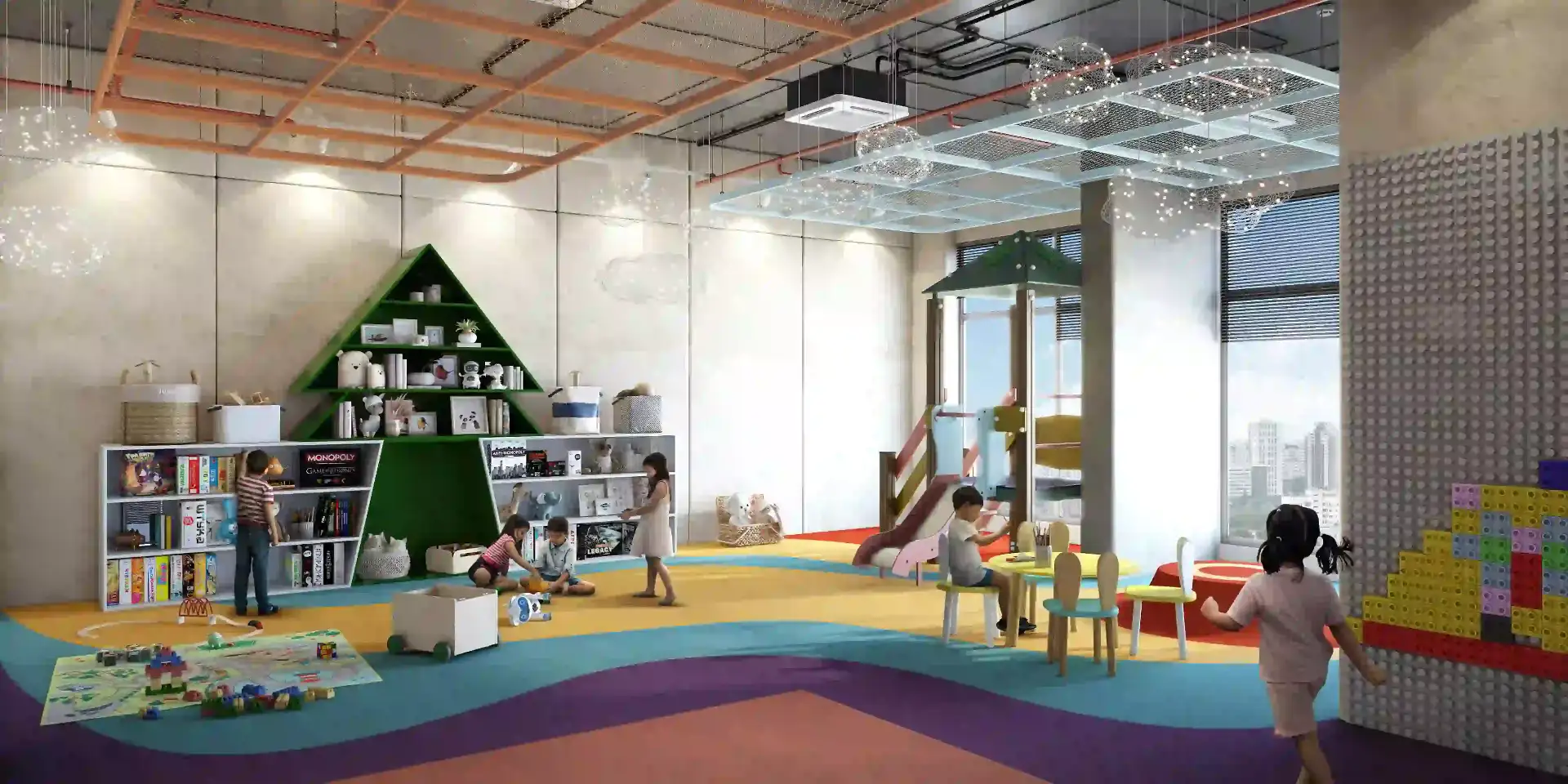 Indoor kids play room inside the clubhouse