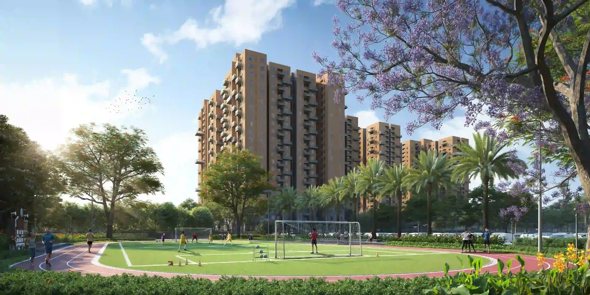 Open-air futsal ground at Vinayak 21 Acres