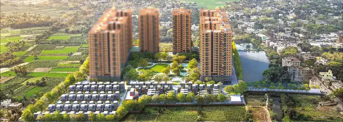 Aerial view of Vinayak 21 Acres - 18.9-acre gated township in New Town Action Area III, Kolkata